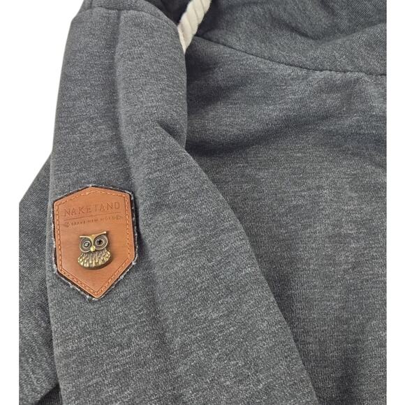 Naketano | Grey Cowl Neck Hoodie | Size Medium - Picture 6 of 6